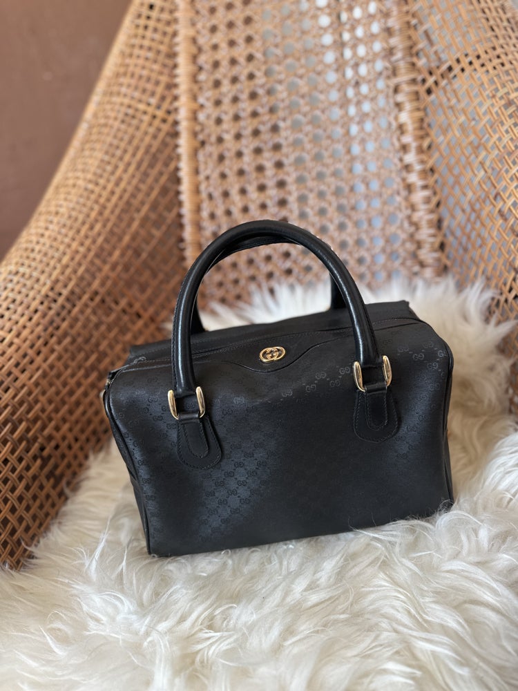 Gucci black boston bag on sale